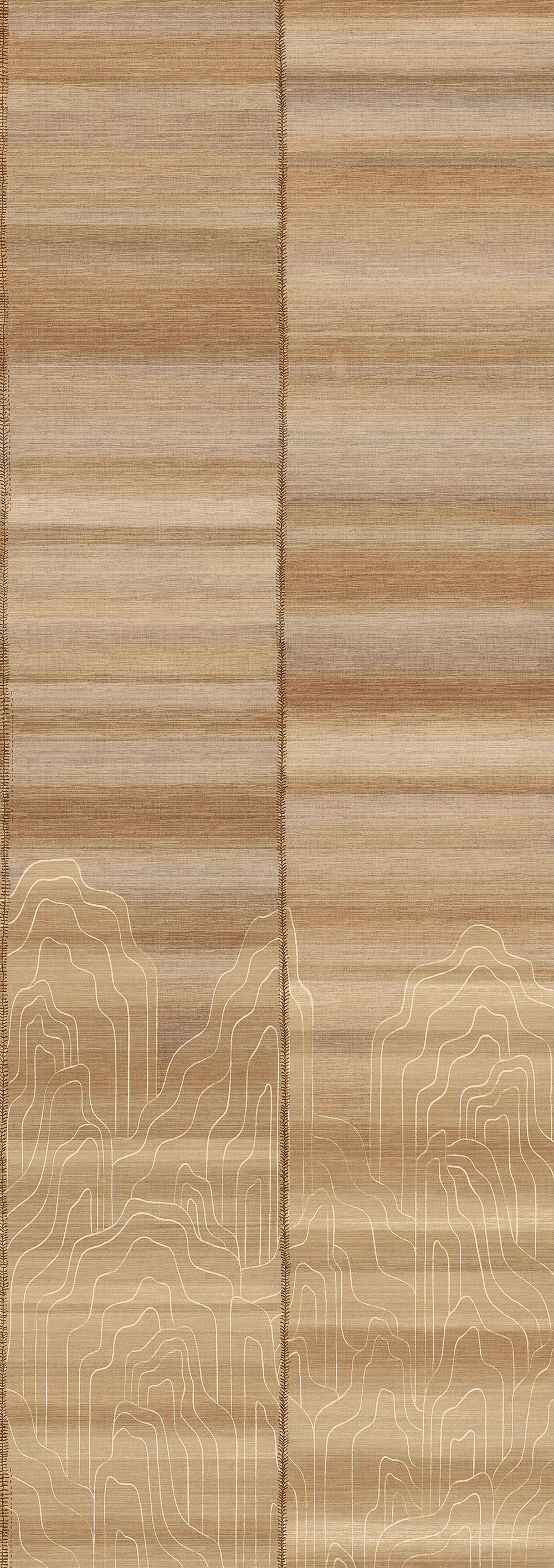 Mural wallpaper, beige, brown stripes, DGTRA8012-300, Traces, Masureel