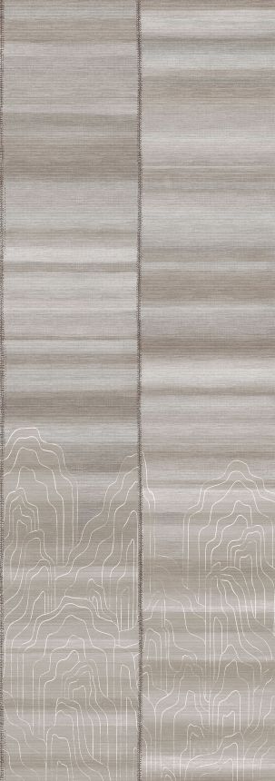 Mural wallpaper, brown, grey, stripes, DGTRA8022-300, Traces, Masureel