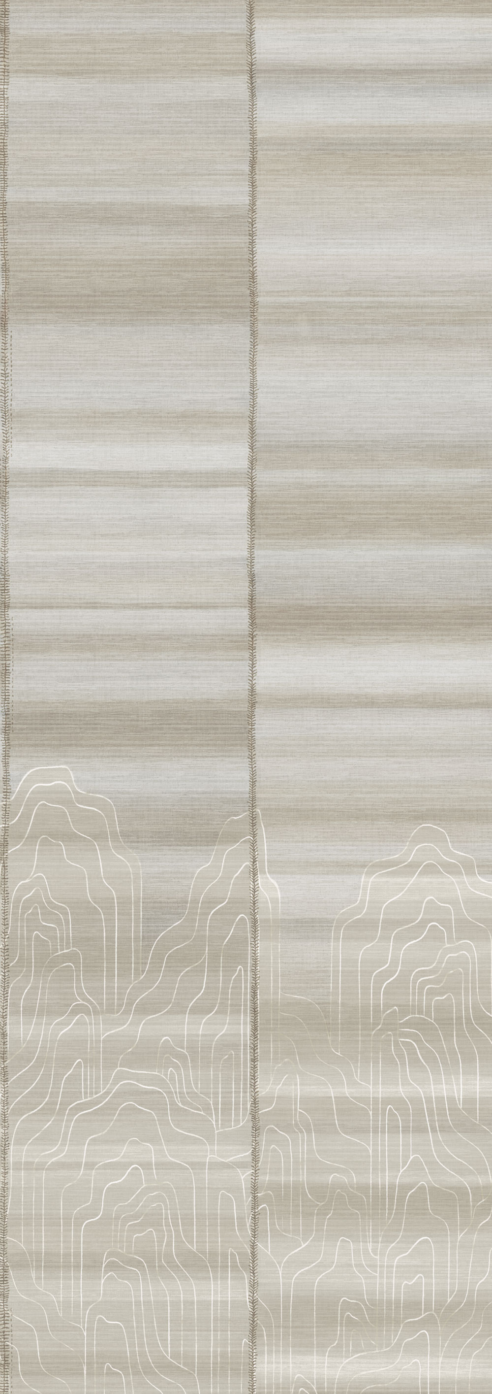 Mural wallpaper, beige, grey stripes, DGTRA8032-260, Traces, Masureel
