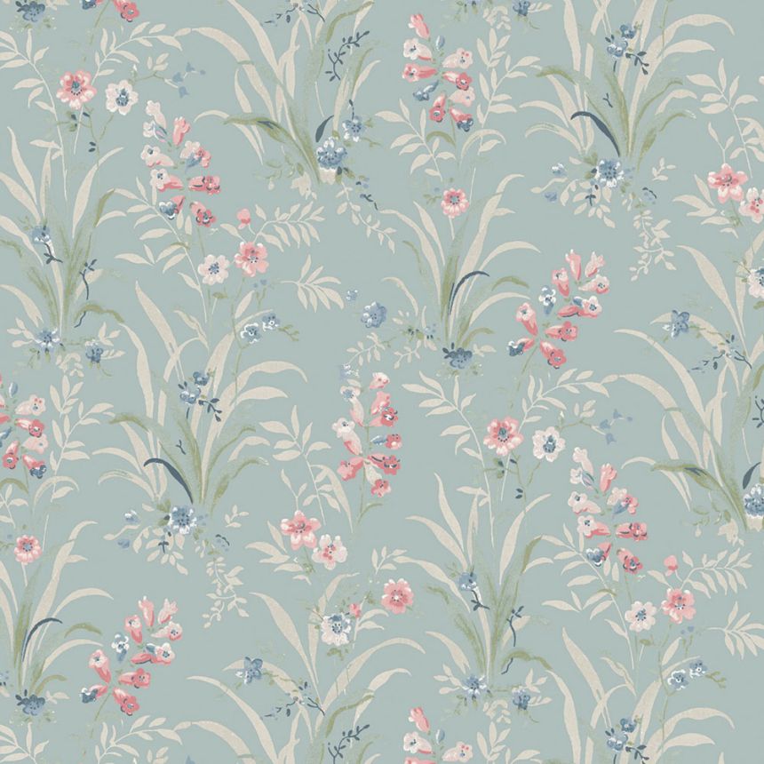 Wallpaper, Blue, Purple, Wildflowers, 122751, Laura Ashley 4