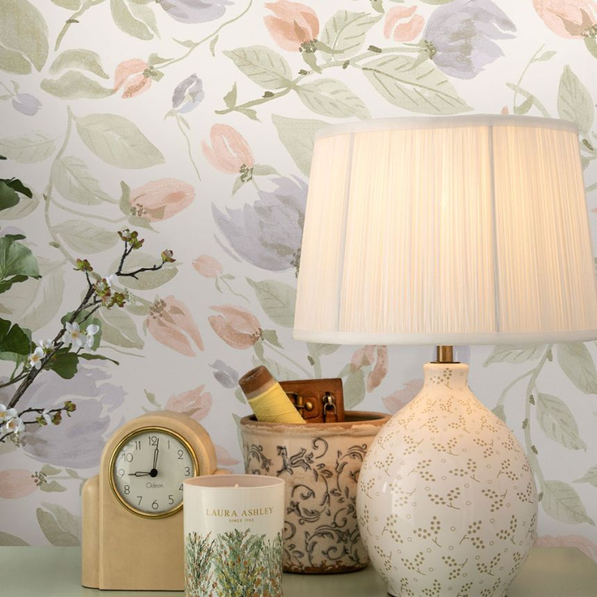 Floral Wallpaper, Purple, Pink, 122761, Laura Ashley 4