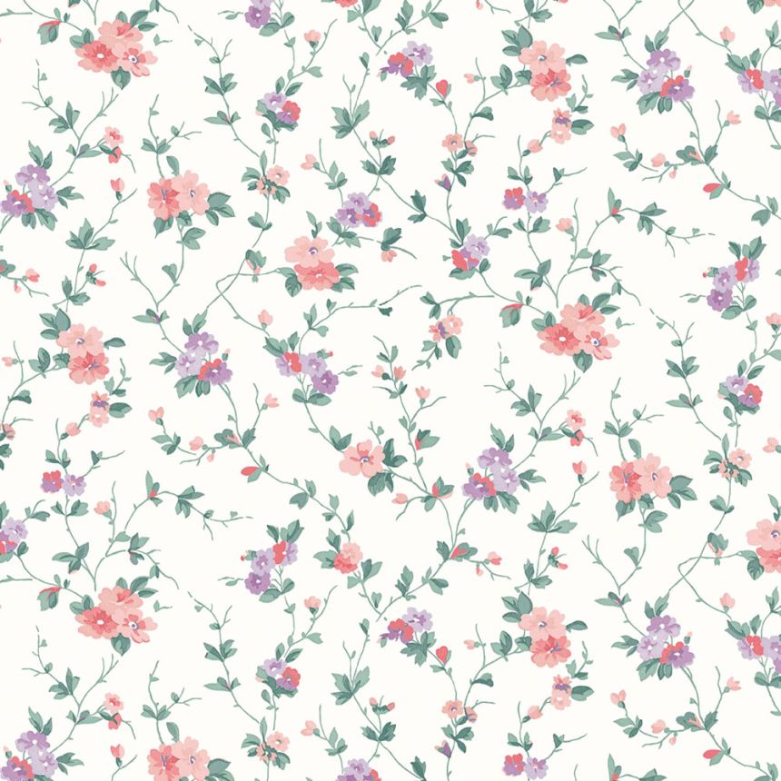 Wallpaper, Green, Purple, Blossoms, 122765, Laura Ashley 4