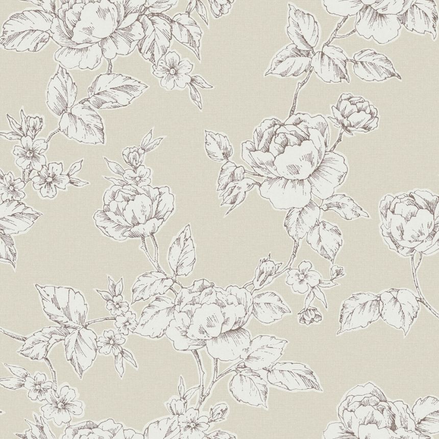 Wallpaper, Beige, White, Roses, 127387, Laura Ashley 4