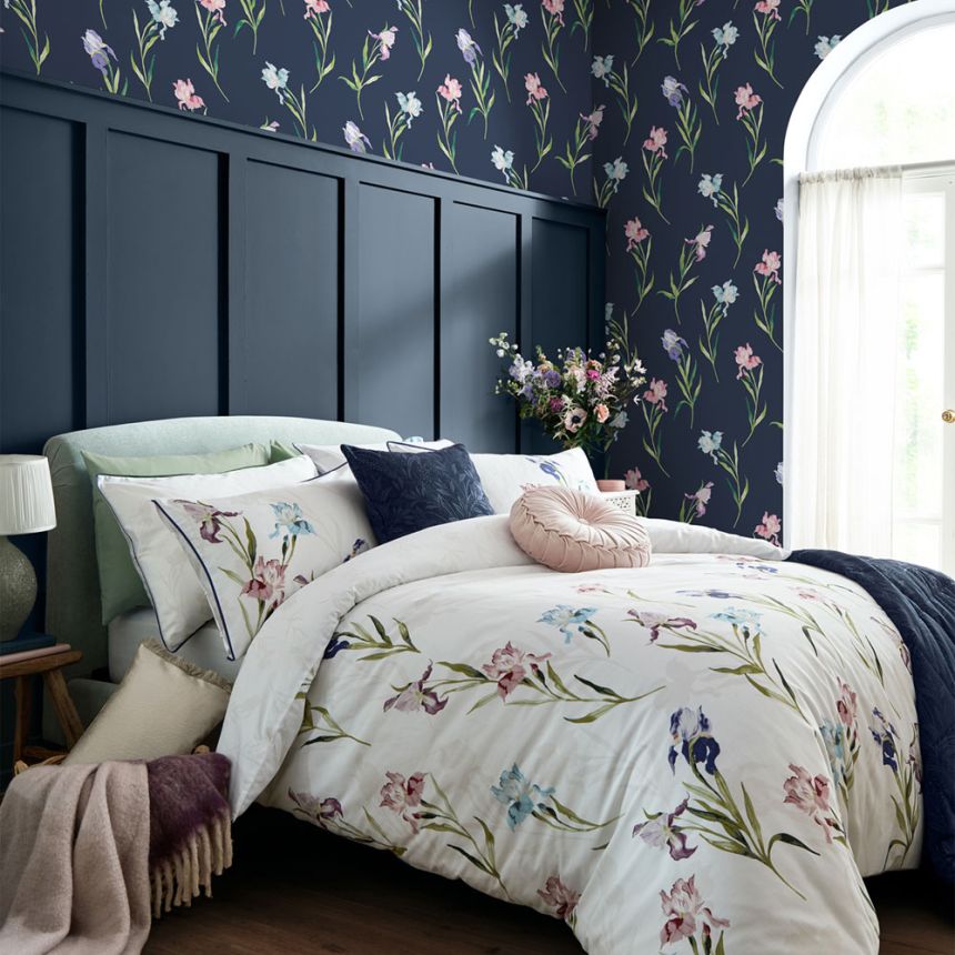 Wallpaper, Blue, Pink, Irises, 127399, Laura Ashley 4