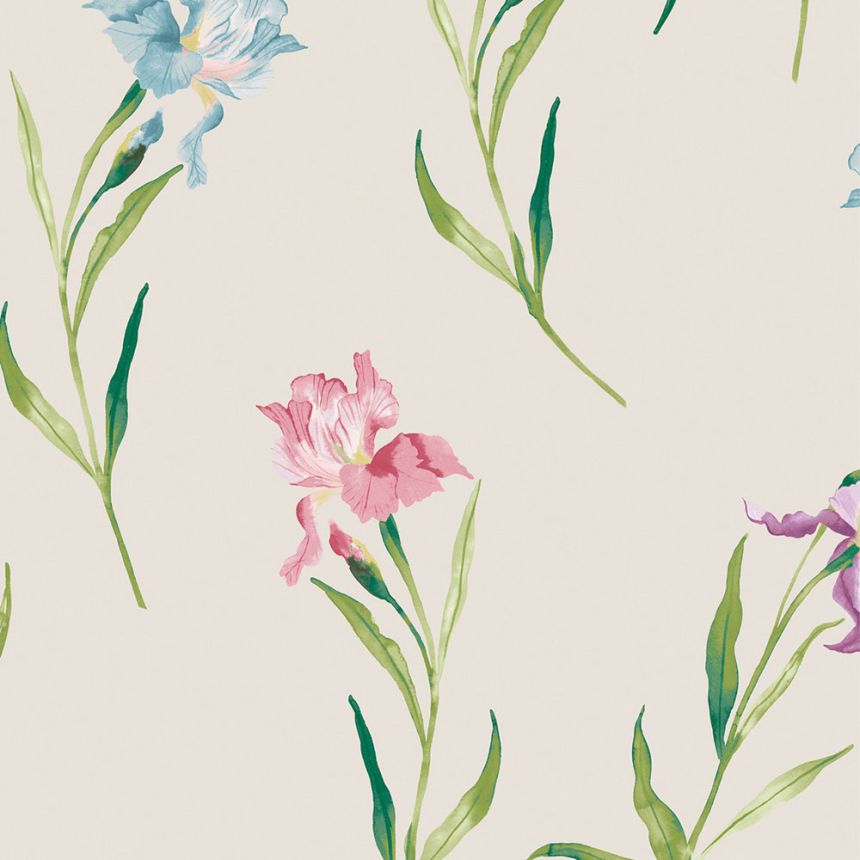 Wallpaper, Beige, Pink, Irises, 127400, Laura Ashley 4