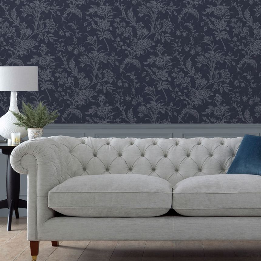Wallpaper, Blue, Floral Pattern, 127392, Laura Ashley 4