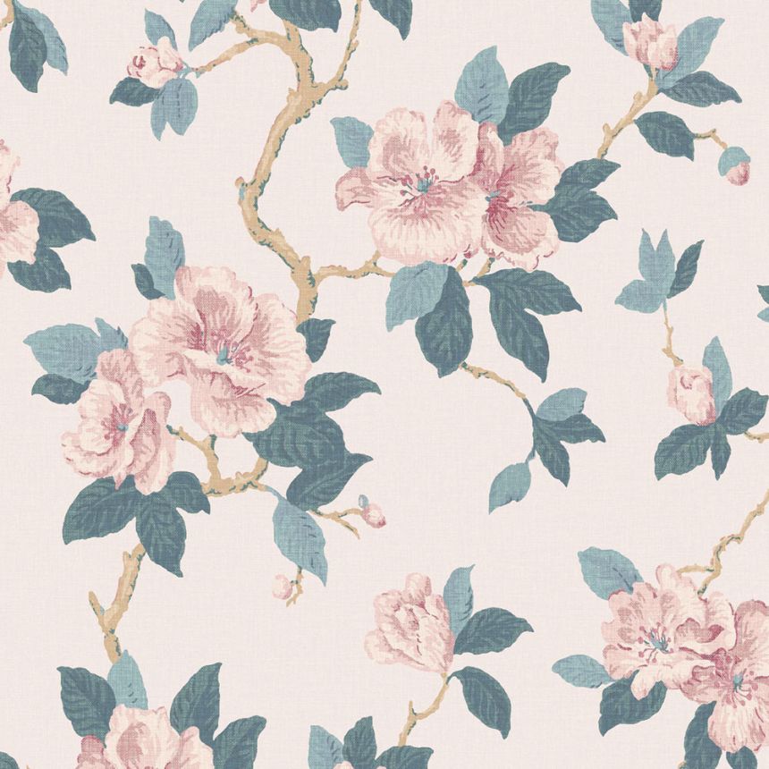 Floral Wallpaper, Pink, Blue, 130096, Laura Ashley 4