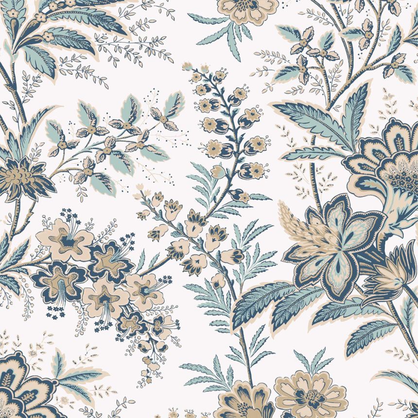 Wallpaper, White, Beige, Flowers, 130098, Laura Ashley 4