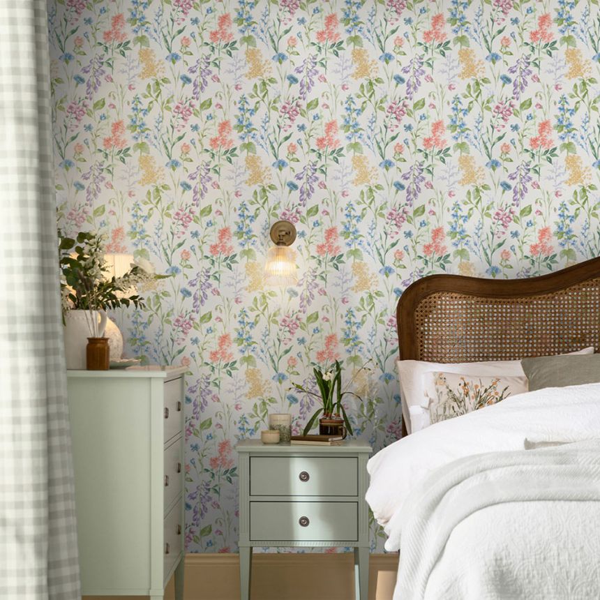 Wallpaper, White, Green, Floral Pattern, 130103, Laura Ashley 4