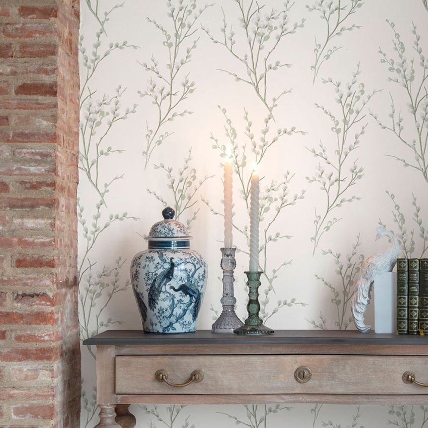 Wallpaper, Green, White, Branches, 130115, Laura Ashley 4
