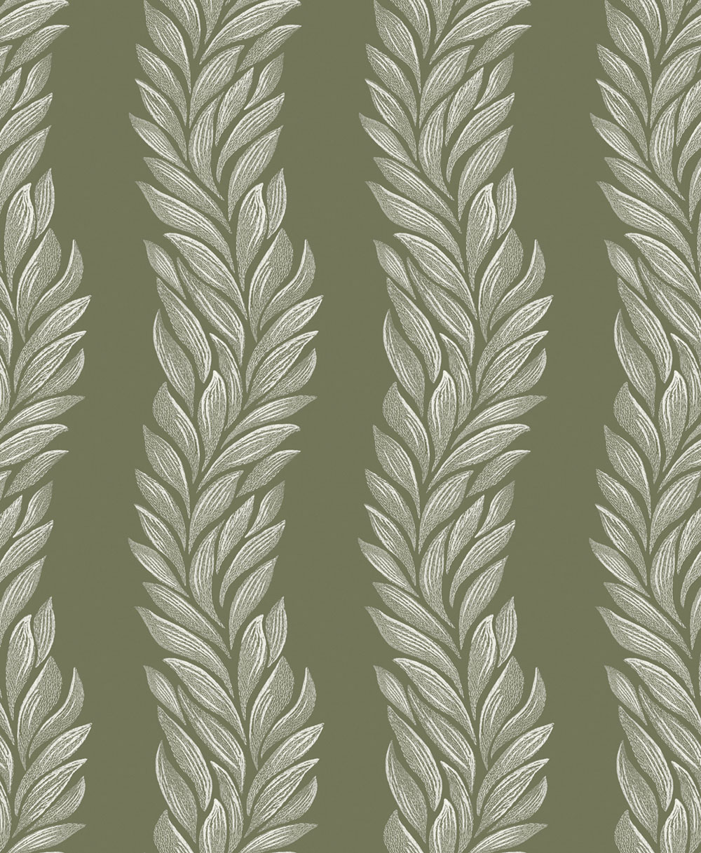 Wallpaper, Green, White, Leaves, 140321, Laura Ashley 4