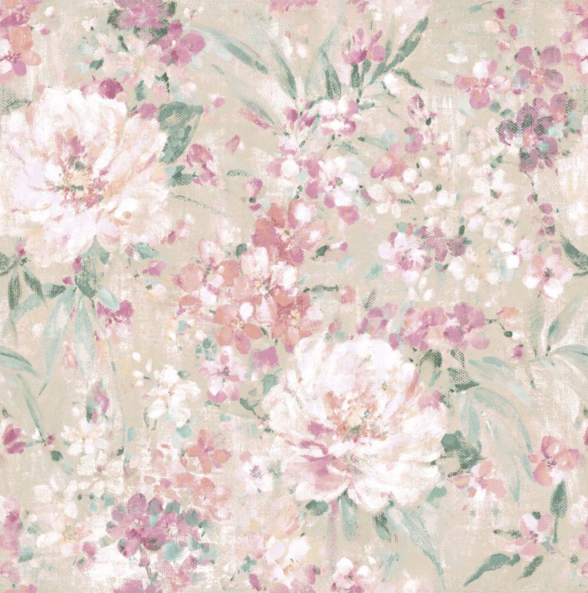 Wallpaper, Pink, White, Floral Pattern, 140329, Laura Ashley 4