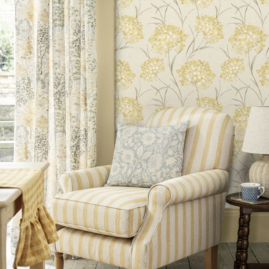 Wallpaper, Yellow, Beige, Floral Pattern, 140330, Laura Ashley 4