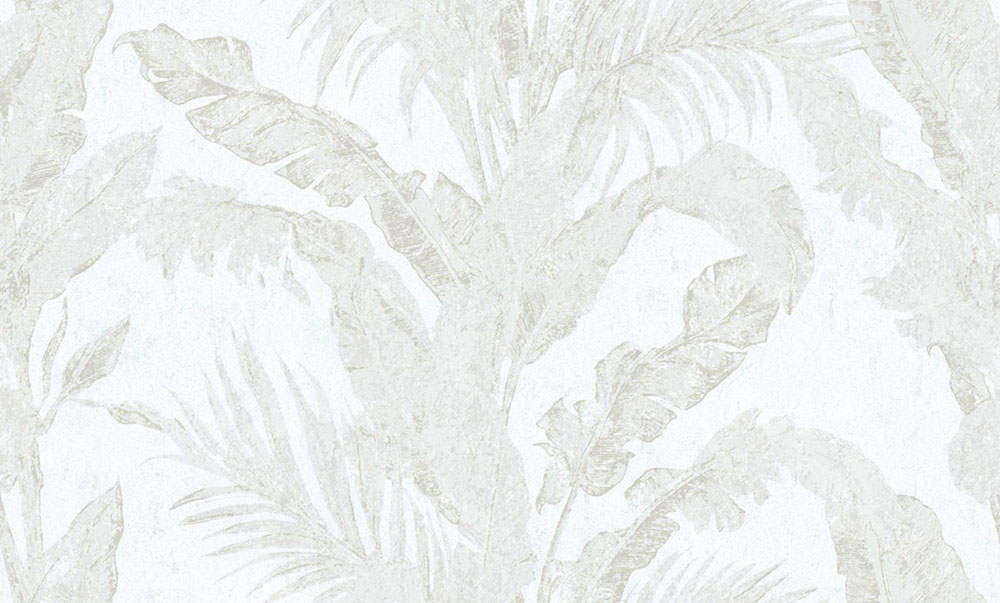 Luxury wallpaper, grey, white, leaves, plaster effect, 6601, Metamorphosis, Parato by Cristiana Masi