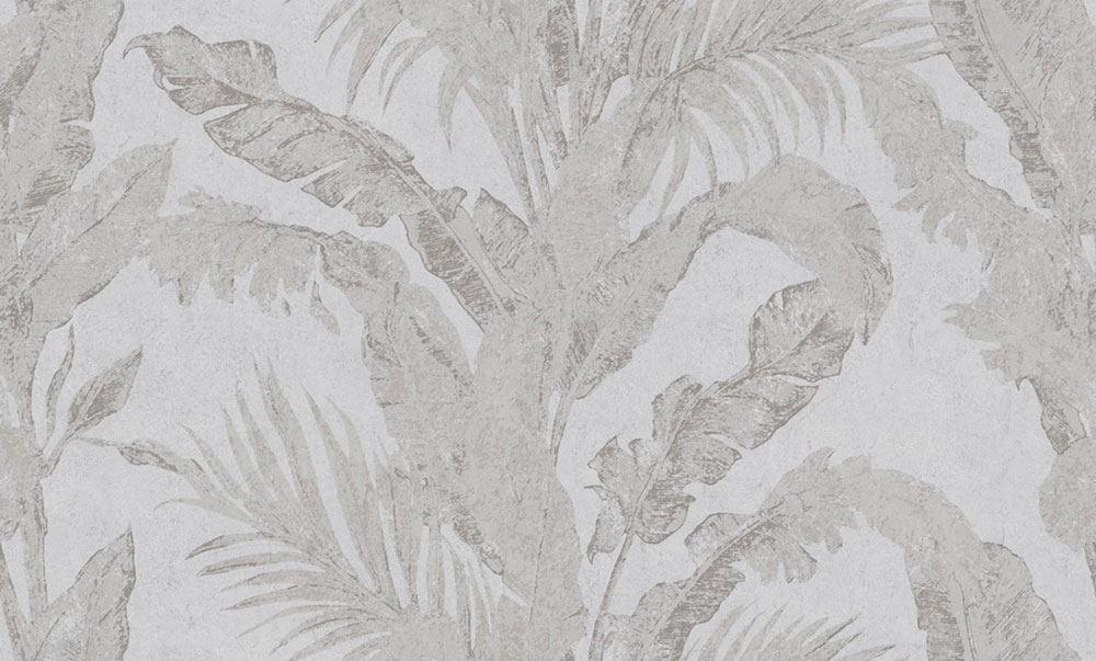 Luxury wallpaper, grey, silver, leaves, plaster effect, 6608, Metamorphosis, Parato by Cristiana Masi