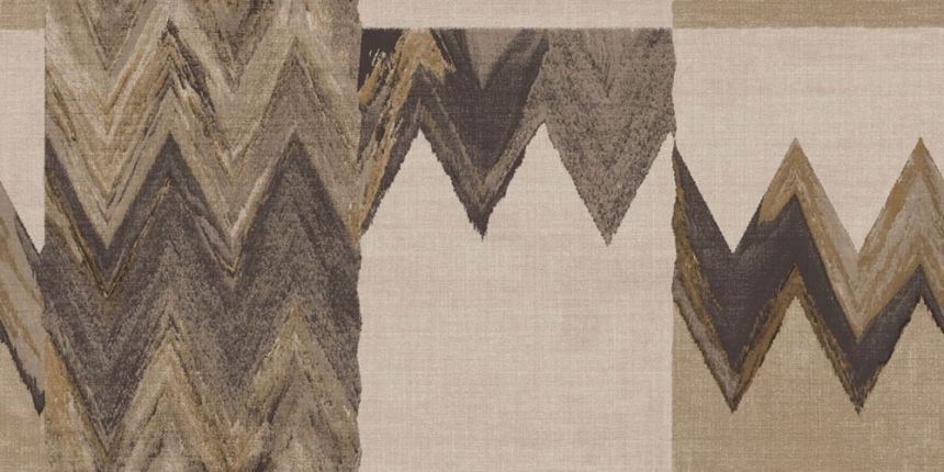 Geometric wallpaper, beige, brown, fabric imitation, 6679, Metamorphosis, Parato by Cristiana Masi