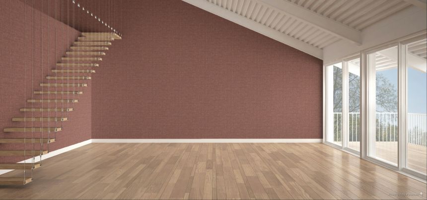 Wallpaper, red, brown, fabric imitation, 6684, Metamorphosis, Pigmenta, Parato by Cristiana Masi