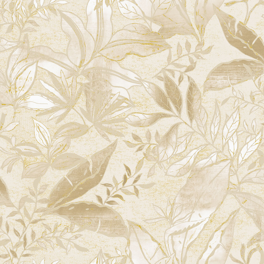 Wallpaper, cream, beige, leaves and branches, AU41702, Aurelia, Prestige Wallcoverings