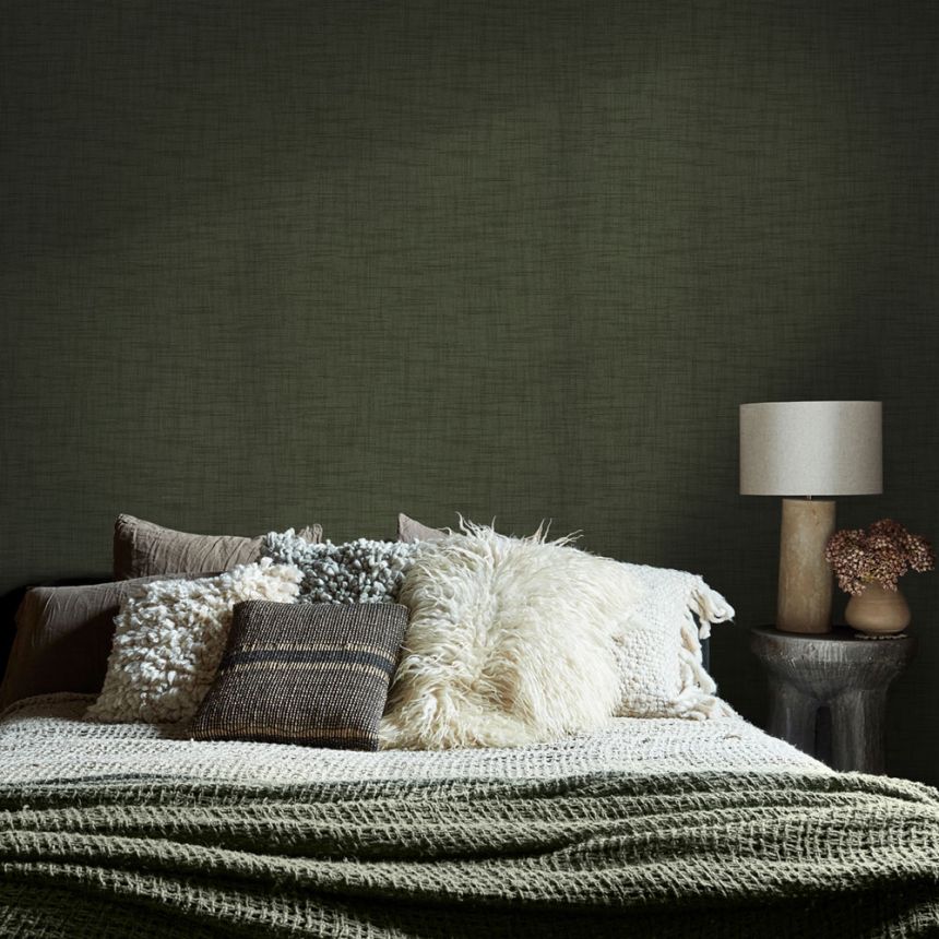 Wallpaper, grey-green, fabric imitation, 140079, Abigail Ahern vol.1