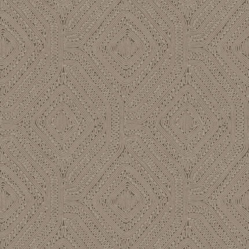 Geometric wallpaper, brown, grey, knitted fabric imitation, 140087, Abigail Ahern vol.1