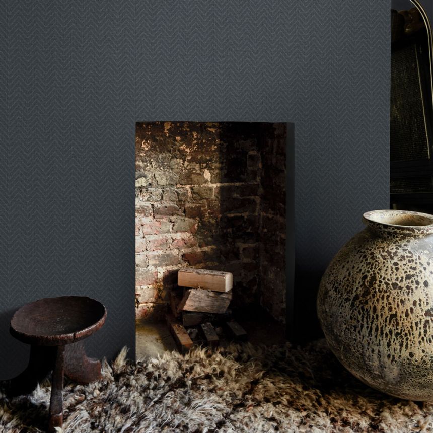 Geometric wallpaper, grey, black, fabric imitation, 140090, Abigail Ahern vol.1