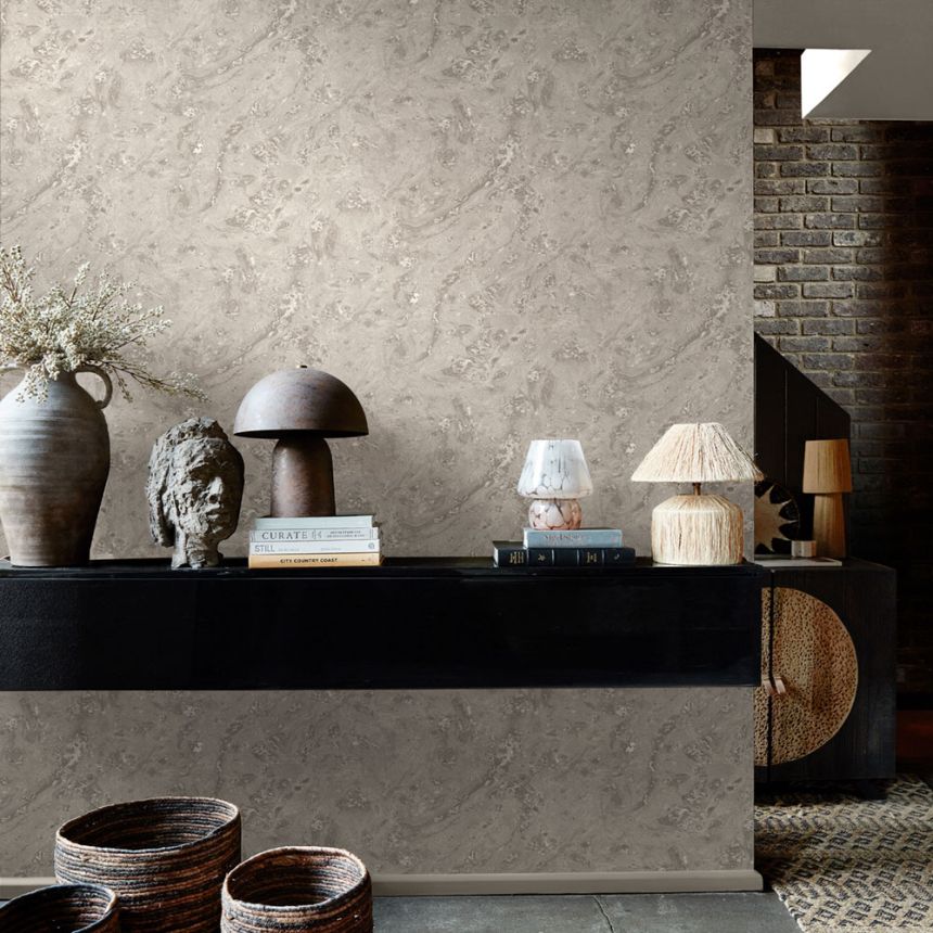 Luxury wallpaper, grey, silver, concrete imitation, 140109, Abigail Ahern vol.1