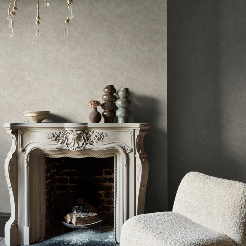 Luxury wallpaper, grey, silver, plaster effect, 140112, Abigail Ahern vol.1
