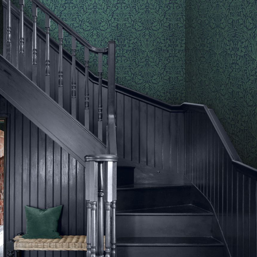 Wallpaper, Blue, Flowers, Leaves, 140489, William Morris at Home vol. 2