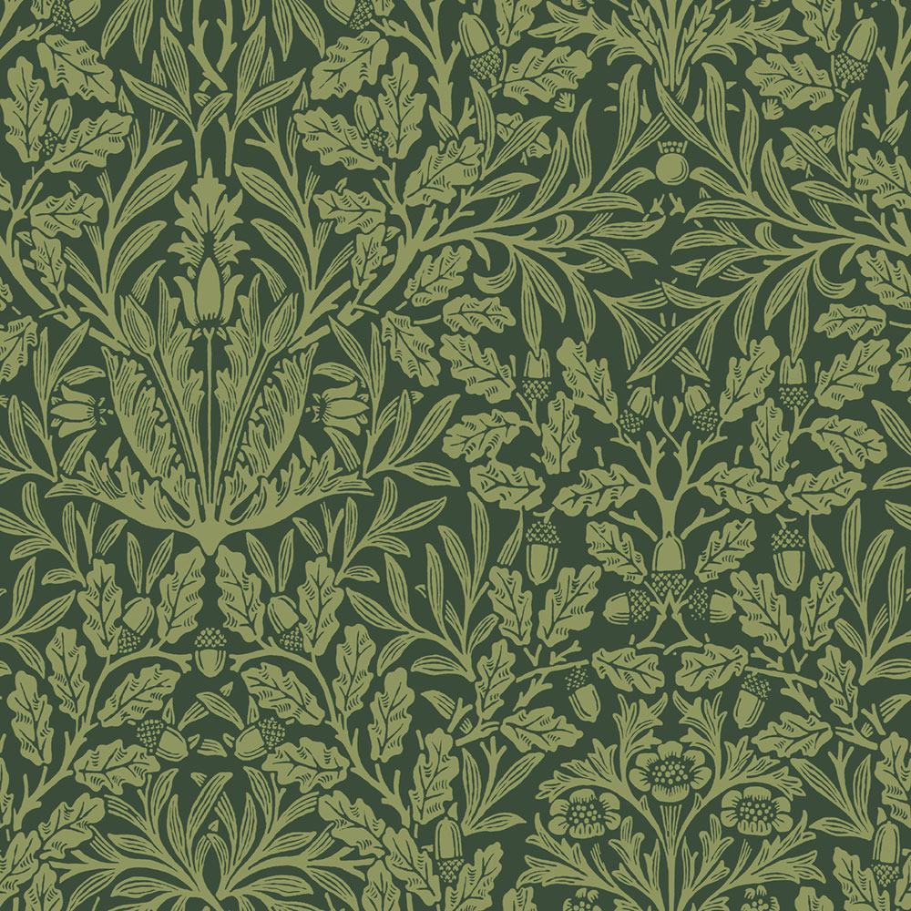 Wallpaper, Green, Flowers, Leaves, 140490, William Morris at Home vol. 2