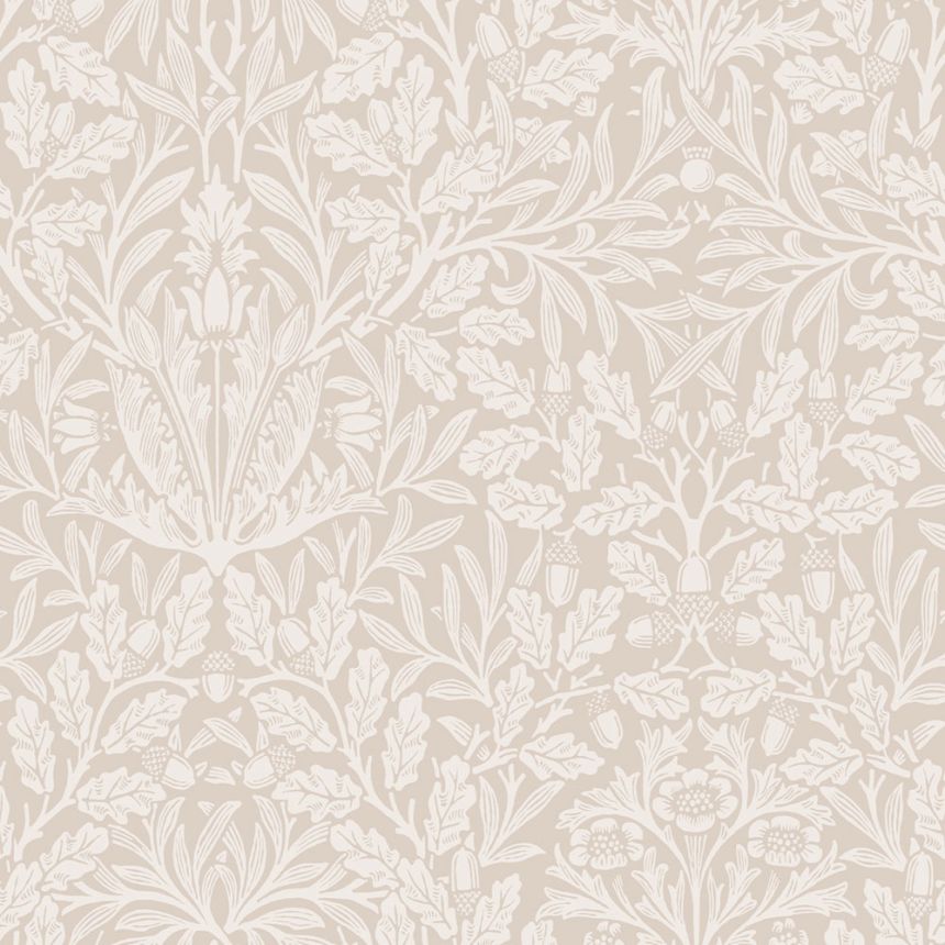 Wallpaper, Beige, Flowers, Leaves, 140491, William Morris at Home vol. 2