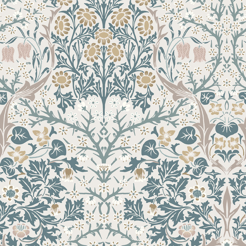 Wallpaper, Beige, Grey, Flowers, Leaves, 140505, William Morris at Home vol. 2