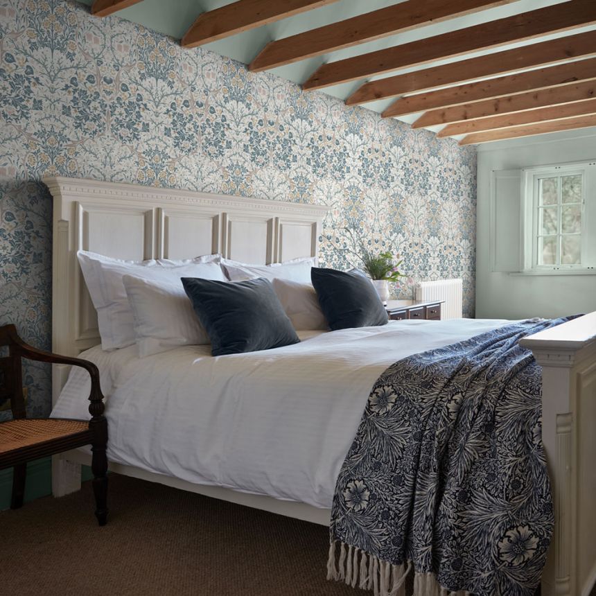 Wallpaper, Beige, Grey, Flowers, Leaves, 140505, William Morris at Home vol. 2