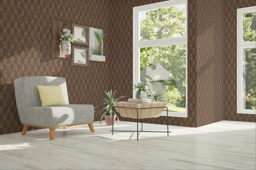 Wallpaper, dark brown, graphic pattern, SF3239, Surfaces, Grandeco