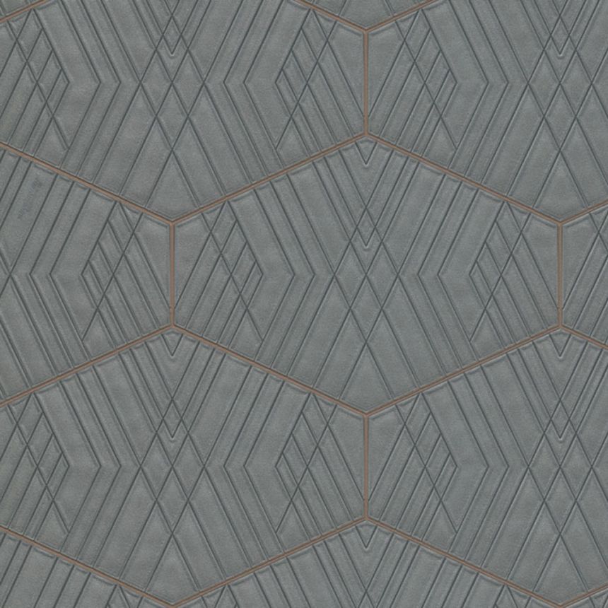 Silver non-woven wallpaper, geometric pattern Z90009, Automobili Lamborghini 2, Zambaiti Parati