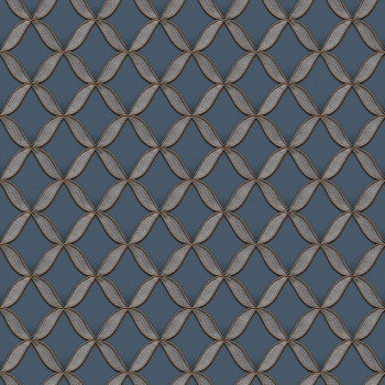 Luxury blue non-woven wallpaper with a fabric texture FT221227, Fabric Touch, Design ID