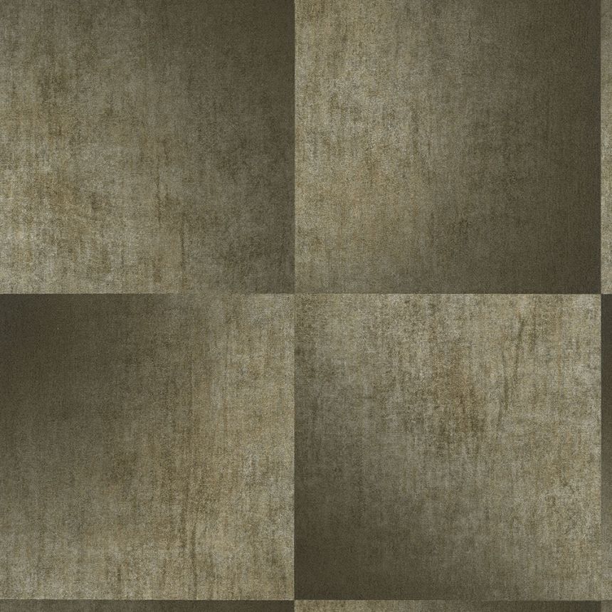 Brown geometric design wallpaper with a fabric texture 45254, Feeling, Emiliana