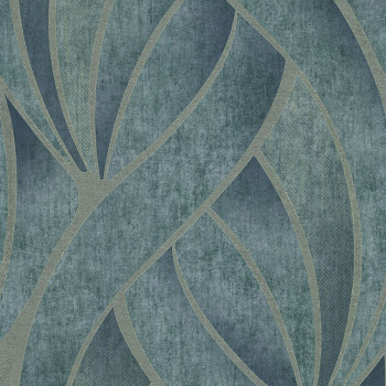 Turquoise geometric design wallpaper, fabric texture 45244, Feeling, Emiliana