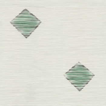 Non-woven wallpaper with a green geometric pattern 45207, Feeling, Emiliana