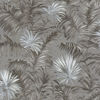 Non-woven palm leaves wallpaper, fabric texture 45206, Feeling, Emiliana