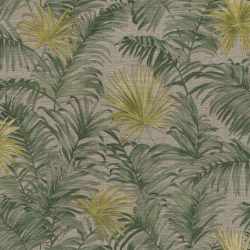 Non-woven palm leaves wallpaper, fabric texture 45204, Feeling, Emiliana