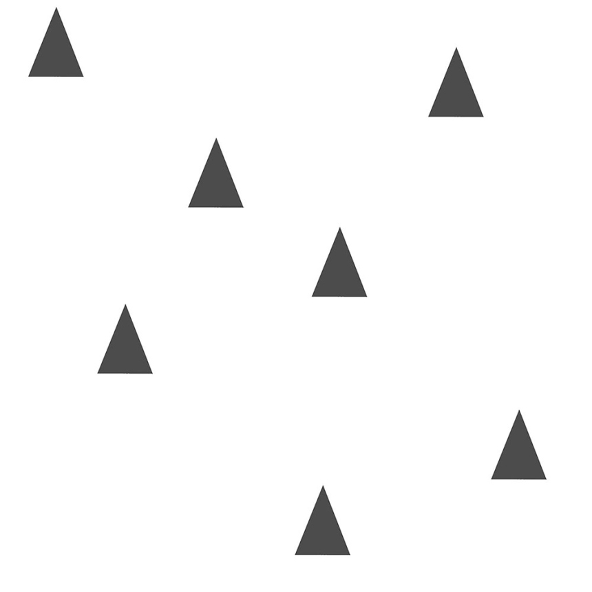 White non-woven wallpaper with black triangles 138942, Little Bandits, Black & White, Esta
