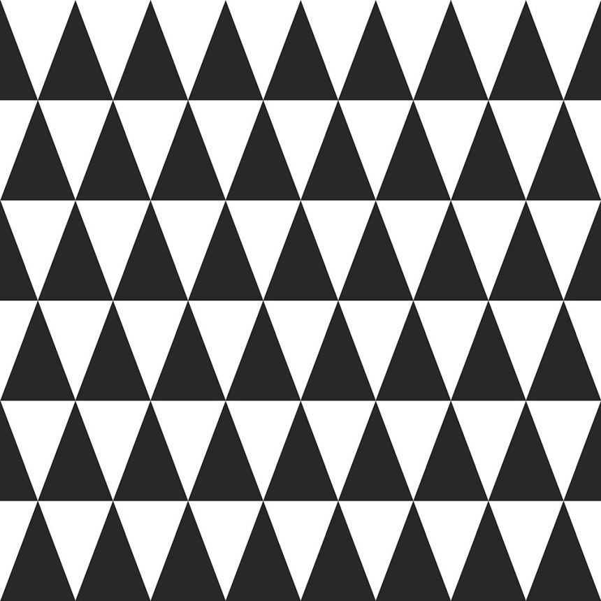 Non-woven wallpaper with black and white triangles 128845, Little Bandits, Black & White, Esta