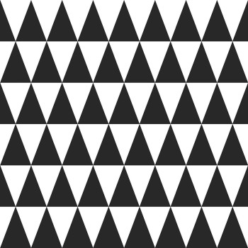 Non-woven wallpaper with black and white triangles 128845, Little Bandits, Black & White, Esta