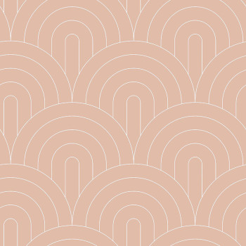 Beige non-woven wallpaper, geometric arched pattern 139218, Art Deco, Esta