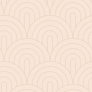 Beige non-woven wallpaper, geometric arched pattern 139216, Art Deco, Esta