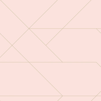 Non-woven wallpaper pink with geometric lines 139211, Art Deco, Esta