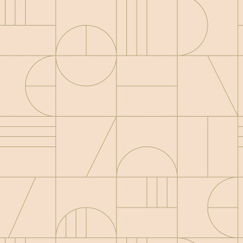 Beige geometric pattern wallpaper 139206, Art Deco, Est