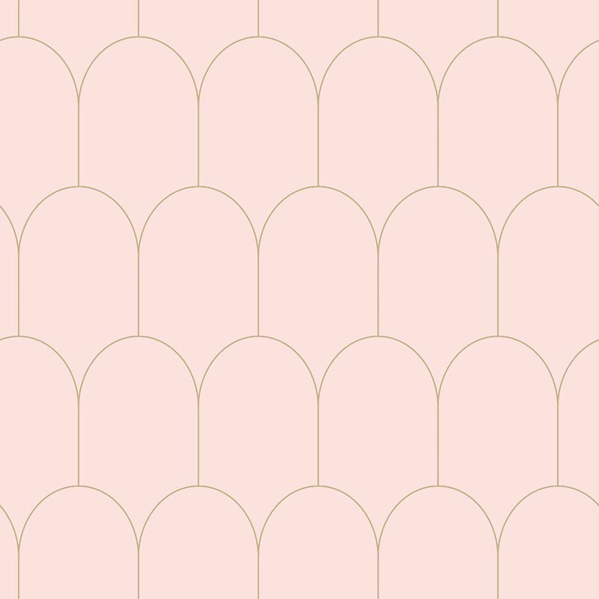 Geometric non-woven wallpaper pink 139201, Art Deco, Esta