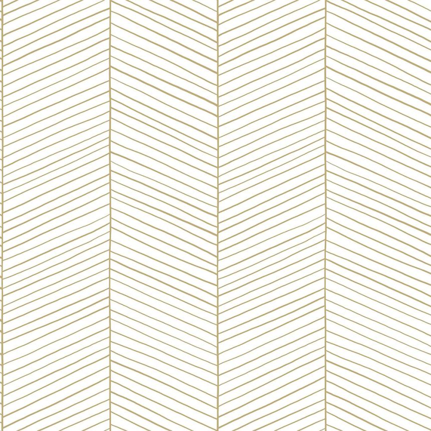 White-gold non-woven stripes wallpaper 139135, Art Deco, Esta