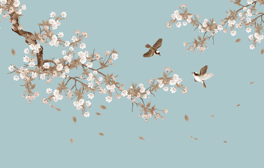 Custom Wall Mural, Branches, Birds, 10183, Vavex